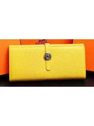Hermes Dogon Original Leather Wallet H509 Yellow Tl2081CI68