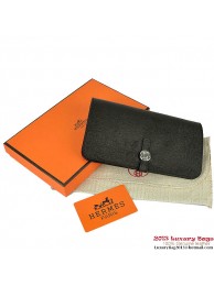 Hermes Dogon Wallet Travel Case H001 Black Tl2285fw56