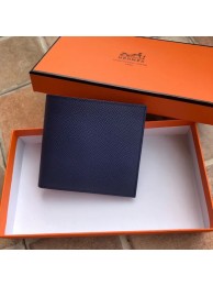 Hermes espom leather Wallet H2296 blue Tl2055sf78
