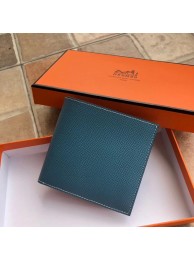 Hermes espom leather Wallet H2296 Light blue Tl2054Ea63