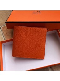 Hermes espom leather Wallet H2296 orange Tl2057aM39