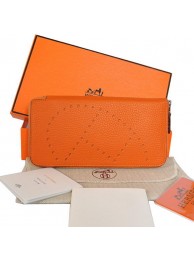 Hermes Evelyn Long Wallet Zip Purse A808 Orange Tl2308Mc61