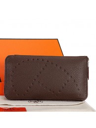 Hermes Evelyn Long Zip Wallet A808 Brown Tl2263cP15