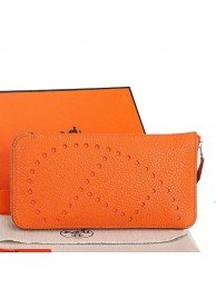 Hermes Evelyn Long Zip Wallet A808 Orange Tl2265TV86