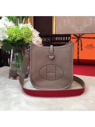 Hermes Evelyne mini 17cm Messenger Bag Original Calf Leather H1187 Light grey Tl812dX32