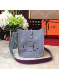 Hermes Evelyne mini 17cm Messenger Bag Original Calf Leather H1187 Sky blue Tl810Zr53