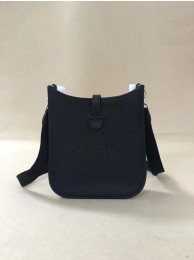 Hermes Evelyne mini 17cm Original Calf Leather Messenger Bag H1187 Black Tl504Zf62