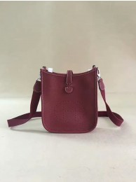 Hermes Evelyne original togo leather mini Shoulder Bag H15698 Burgundy Tl449Gw67