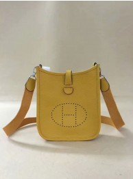 Hermes Evelyne original togo leather mini Shoulder Bag H15698 yellow Tl453iv85