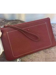 Hermes Grainy Leather Clutch H88016 Burgundy Tl1033iZ66