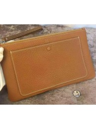 Hermes Grainy Leather Clutch H88016 Wheat Tl1031HW50