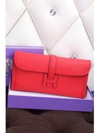 Hermes Jige Clutch Bag Calfskin Leather H258 Red Tl1490FA31
