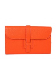 Hermes Jige Clutch Bag Calfskin Leather HQ864 Orange Tl1443io33