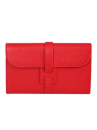 Hermes Jige Clutch Bag Calfskin Leather HQ864 Red Tl1442EC68