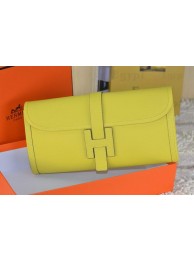 Hermes Jige Clutch Bag Calfskin Leather Lemon Tl1517ff76