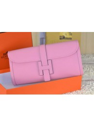 Hermes Jige Clutch Bag Calfskin Leather Pink Tl1514EB28