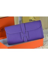 Hermes Jige Clutch Bag Calfskin Leather Purple Tl1516JD63
