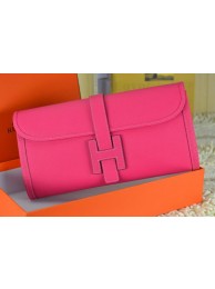Hermes Jige Clutch Bag Calfskin Leather Rose Tl1518gE29