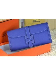 Hermes Jige Clutch Bag Calfskin Leather Royal Tl1523Xw85