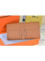 Hermes Jige Clutch Bag Calfskin Leather Wheat Tl1515vj67