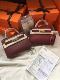 Hermes Kelly 19cm Shoulder Bags Epsom Leather KL19 fuchsia Tl428Xw85