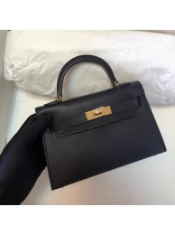 Hermes Kelly 20cm Tote Bag Original Leather KL20 black Tl783uU16