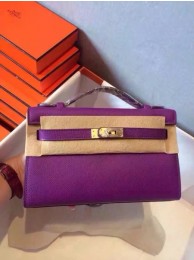 Hermes Kelly 22cm Tote Bag Original Leather KL22 Purple Tl937Dq89