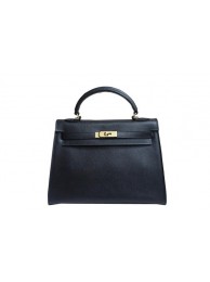 Hermes Kelly 32cm Shoulder Bag Black Saffiano Leather K32 Gold Tl1808io33