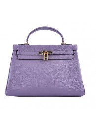 Hermes Kelly 32cm Shoulder Bags Lavender Grainy Leather Gold Tl1581xa43