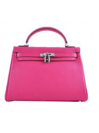 Hermes Kelly 32cm Shoulder Bags Rosy Grainy Leather Silver Tl1582yj81
