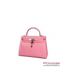 Hermes Kelly 32cm Top Handle Bag Pink Togo Leather Silver Tl1911rf34