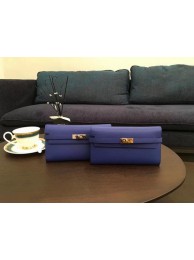 Hermes Kelly Epsom Leather Wallet H4086 Blue Tl2065nS91