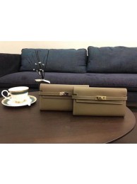 Hermes Kelly Epsom Leather Wallet H4086 Grey Tl2066Eb92
