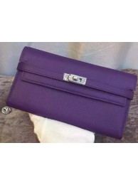 Hermes Kelly Wallet Epsom Leather H009 Violet Tl2087Lo54