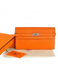 Hermes Kelly Wallet Togo Leather Bi-Fold Purse A708 Orange Tl2301pB23