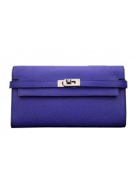 Hermes Kelly Wallet Togo Leather Bi-Fold Purse HA708W Royal Tl2151nV16