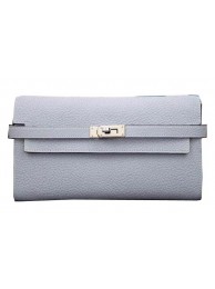 Hermes Kelly Wallet Togo Leather Bi-Fold Purse HA708W SkyBlue Tl2145Kn56