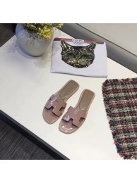 Hermes lady leather fashion Slipper HO808HMJ pink Tl3368Ty85