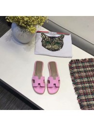 Hermes lady leather fashion Slipper HO808HMJ rose Tl3366tL32
