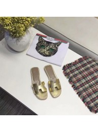 Hermes lady leather fashion Slipper HO809HMJ gold Tl3360TV86