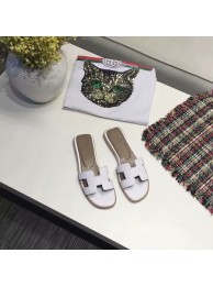 Hermes lady leather fashion Slipper HO809HMJ white Tl3363ta99