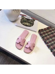 Hermes lady leather fashion Slipper HO812HMJ pink Tl3352uk46