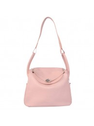 Hermes Lindy 30CM Havanne Handbags 1057 Pink Leather Silver Hardware Tl1953Nw52