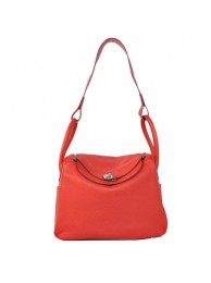 Hermes Lindy 30CM Havanne Handbags 1057 Red Leather Silver Hardware Tl1950lu18
