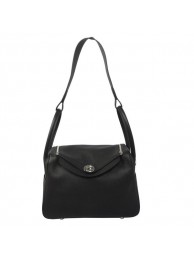 Hermes Lindy 30CM Havanne Shoulder Bag Black Tl1770Av26