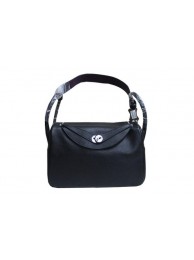 Hermes Lindy 34CM Shoulder Bag in Black Grainy Leather Tl1749uZ84