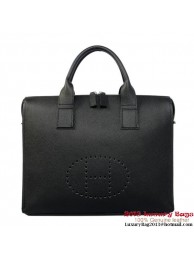 Hermes Mens Briefcase Calf Leather H1289A Black Tl1857Yf79