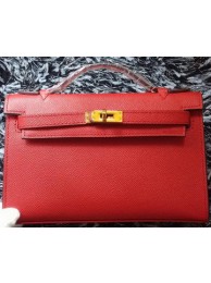 Hermes MINI Kelly 22cm Tote Bag Calf Leather K011 Red Tl1183iv85
