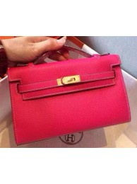 Hermes MINI Kelly 22cm Tote Bag Calfskin Leather K22 Rose Tl1040Av26