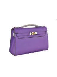 Hermes MINI Kelly 22cm Tote Bag Calfskin Leather Purple Tl1531EW67